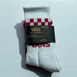 Vans Crew Socks 2 Pack Solid pink and Checkered Pink pair W6.5-10/ M5-8.5